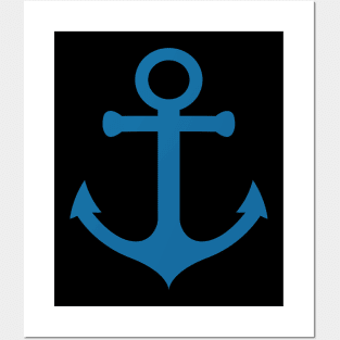 Blue Simple Anchor, Maritime Posters and Art